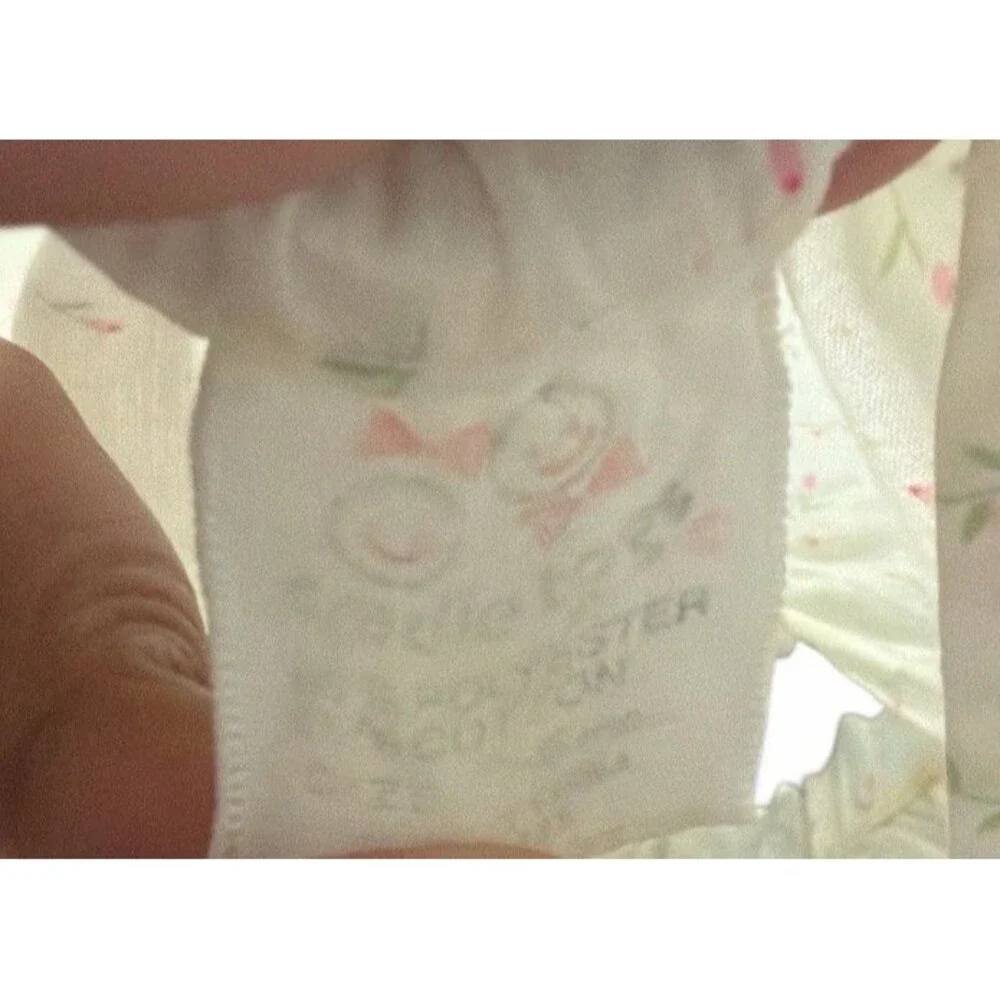 Vintage Baby Girl Cradle Togs Bubble Romper Floral Embroidery 0-6 Months Cottage